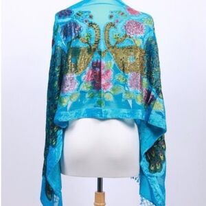 Elegant Blue Peacock Scarf festivals